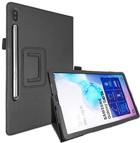 Lobwerk Custodia per Samsung Galaxy Tab S6 SM-T860 10.5 Smart Cover con Supporto Nero Nero