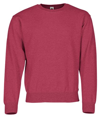 Fruit of the Loom Sweatshirt mit angesetzten Ärmeln, Farbe:Vintage rot meliert, Größe:2XL