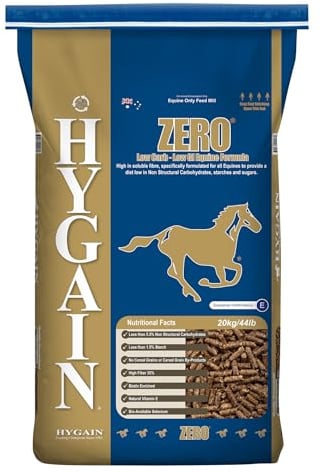 Hygain Zero - Ultra-Low Starch, Low Sugar, Low NSC, Cereal Grain Free, Fully Fortified Horse Feed - 44LB