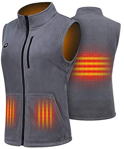 Songway Gilet chauffant lavable pour femme avec batterie, 3 niveaux de température réglable Gilet électrique pour camping, pêche, ski, unisexe Gilet d'extérieur réversible