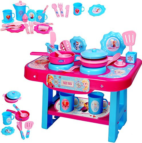 alles-meine.de GmbH große Kinderküche - incl. Zubehör ! - Frozen - die Eiskönigin - für Kinder - Geschirr & Töpfe - Spielküche aus Kunststoff/Plastik - Kochfeld/Tischküch..