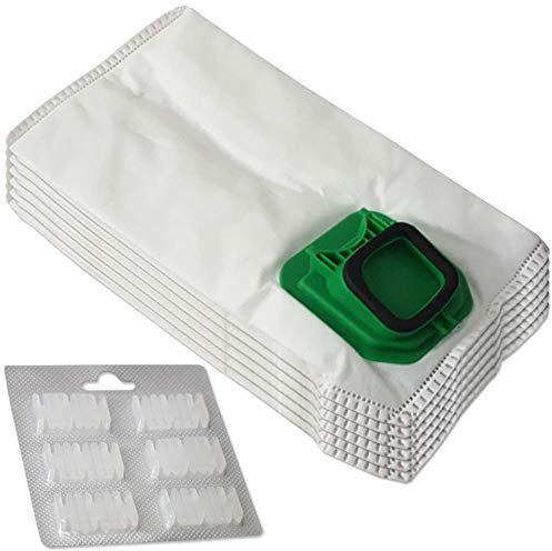Set 6 Mikrovlies Staubsaugerbeutel + 6 Duft geeignet für Vorwerk Kobold 140, 150, VK 140, VK 150, VK140, VK150, FP140, FP150 - mit Hygieneverschluss - Vlies