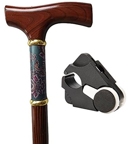 Gehstock Ahorn Holzstock Paisley Mit Fritzgriff Max. Länge 91cm Belastbar Bis 113kg Gehhilfe In Braun Mit Locker Aufgesetzter Applikation Am Schaft Und Praktischem Stockhalter Zur Aufhängung