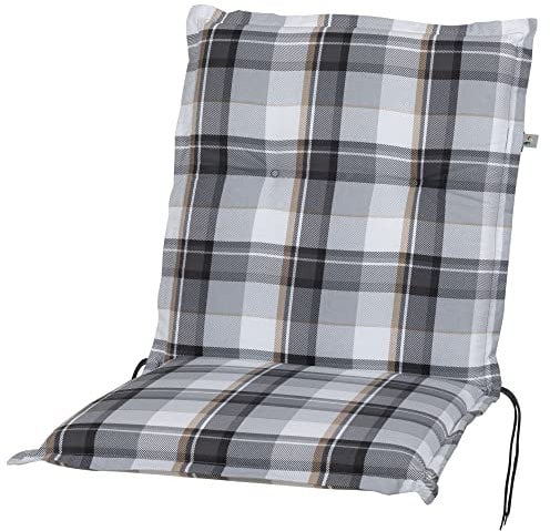 Kettler Polen KETTtex 2401 Auflage Niederlehner Milano grau-braun-weiß kariert 102x49x6 cm Polsterauflage