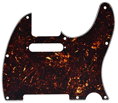 KAISH 8 Hole Tele Style Guitar Pickguard TL Pick Guard with Pickup Mounting Screw Holes for Tele/Telecaster Dark Tortoise