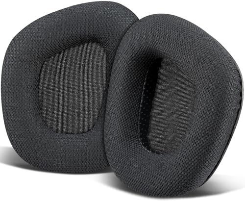 SOULWIT Tejido de Malla Almohadillas Repuesto para Corsair Void/Void v2/Void Pro/Void Elite/Surround Juego RGB USB Cable e Inalámbricos Auriculares, Cojines Cascos con Espuma Aislamiento del Ruido