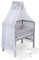 FabiMax Baby Beistellbett für Boxspringbett, TÜV geprüft 2022, inkl. Matratze und Komplett Set, Buche massiv grau, Comfort/graue Blümchen