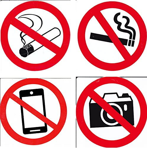 4 Bogen - Verboten - Rauchen Foto Handy rund Sticker Aufkleber Sticker Promotion Auto Dekorieren Hobby Basteln Sammeln selbstklebend und vorgestanzt