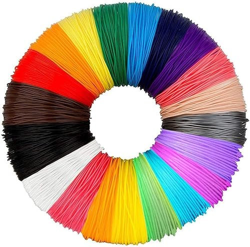 3D Stift PCL Filamente 1.75 mm,3D Pen Filament 20 Farben,1.75 mm PCL-Filament-Nachfüllungen für 3D-Drucker-Druckstift Niedrige Temperatur,Biologisch abbaubar,Geruchsneutral,20er Pack je 5m.