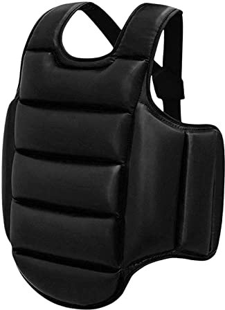 TOOYFUL Wendbarer Karate Brustschutz Körperschutz Boxen Rippenschutz Rüstung Schutzpolster MMA Taekwondo Protektorenweste für Damen Herren Kinder Sanda, schwarz XL