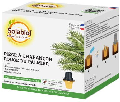 SOLABIOL Piège à Phéromone Anti Charançon Rouge du Palmier - Jusqu'à 4 mois de Protection - Rechargeable - Utilisable en Agriculture Biologique - Fabriqué en France - SOPIPALM