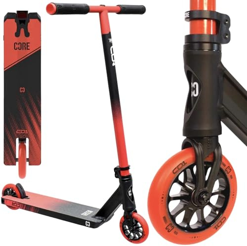 CORE CD1 Stunt-Scooter Park H=78cm Trick Tret Roller 110mm Rollen I ABEC 9 I für Anfänger I Ab 6 Jahren I (Schwarz/Rot)