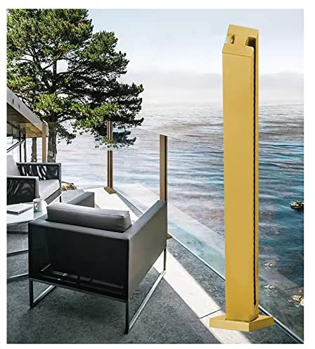 Glas Geländerpfosten Glashalter Pfosten Aus Gehärtetem Glas for Geländer Im Innen- Und Außenbereich, Edelstahl-Balustradenpfosten Ohne Glas Mit Zapfenschlitzen, 65–135 Cm/26–53 Zoll Hoher Glasgeländer
