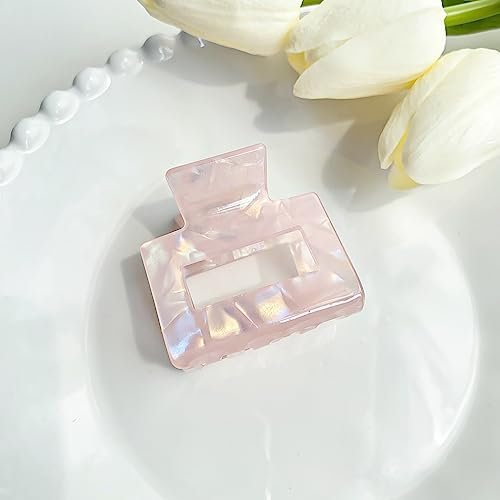 Wambere Damen Haarspangen Haarklammer Klein Eckig,rutschfeste Haarspange Kleine Krallen Haarklammern für Frauen und Mädchen Haarklammern für Dünnes Mitteldickes Haar,Haarstyling Zubehör,Rosa