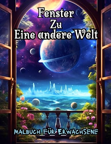 Fenster Zu Eine andere Welt Malbuch für Erwachsene: Entdecken Sie die Fantasie: Tauchen Sie ein in eine bezaubernde Welt, die sich durch Fenster ... Wüste, eine Pilzwelt, eine Unterwasserwelt,