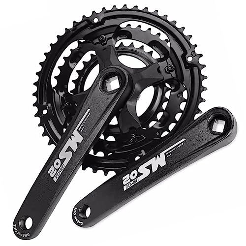 LHHL Plato Triples 28-38-48T Platos Y Bielas BTT 170mm Aleación De Aluminio Bicicleta Montaña Brazo De Manivela Plato Cono Cuadrado 6/7/8/9/10/11 Velocidad