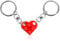 Lot de 2 porte-clés en forme de cœur rouge Partner pour les deux porte-clés pour la Saint-Valentin, Noël, cadeau en forme de cœur, rouge, 2.9 inches/ 7.5 cm