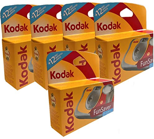 KODAK 5 x 1A Photo PORST Einwegkamera Fun Saver/Hochzeitskamera/Partykamera (je 27+12 Aufnahmen, ISO 800, 35mm Farbfilm)