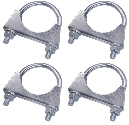 SKIR'CO (4 pezzi) fascette stringitubo per tubi da 60 mm di diametro, morsetti a U, supporti per tubi zincati