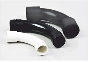 10x Rohrbogen 90°, Ø22 mm Innendurchmesser, für Elektrorohr Stangenrohr Leerrohr PVC Installation Rohr gemufft Kabelkanal, Schwarz