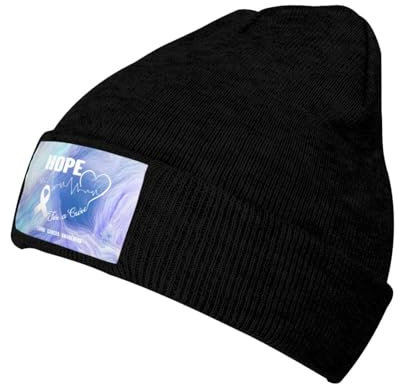 Gorro De Punto Gorra Hope for A Cure Concientización del Cáncer De Pulmón Hombre Mujer Deportes Cálido Moda Clásico Reloj Gorras Negro