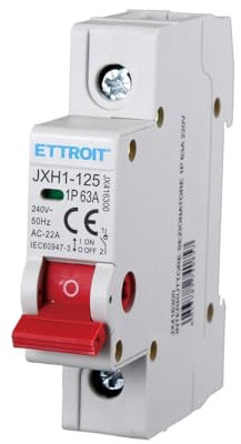 Interruttore Sezionatore 25A 40A 63A, 1P 240VAC, Montaggio Su Guida DIN, Occupa 1 Modulo (63A)