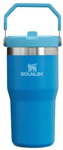 STANLEY IceFlow - Vaso de acero inoxidable – Botella de agua aislada al vacío para el hogar, la oficina o el automóvil, reutilizable, con pajilla, resistente a fugas, fría durante 12 horas o helada