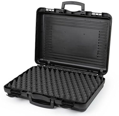 Wanapix | Cassetta Attrezzi Vuota | Valigetta porta Attrezzi | Custodia Plastica Rigida | Interno con Spugna - Foam Protettivo | Nero - 47 x 38 x 17,5cm