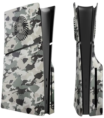 Szaerfa Plaques de Protection de Console avec évents de Refroidissement pour Sony PS5 Slim, (Édition Disque,Camouflage)
