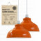 DCVoltage Industrielle Deckenpendelleuchte im Retro-Stil mit kurvigen, kuppelförmigen Metall-Lampenschirmen. Einfach zu montieren (Orange 2er-Pack)