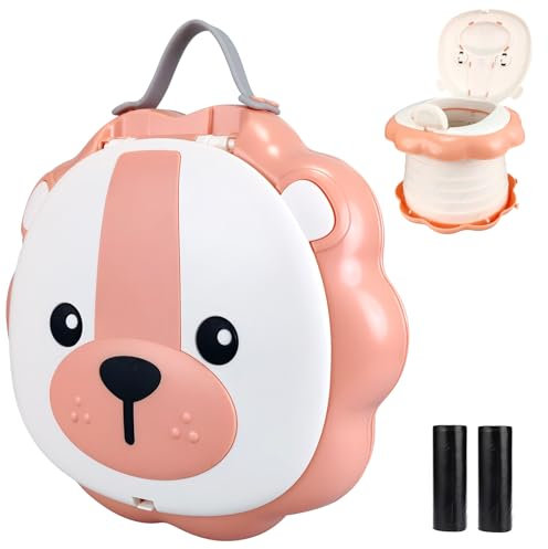 Audasi Travel Potty for Toddler Toilet Training Seats Children's Folding Toilet Portable Toilet Seat for Kids Apply to Seat Emergency Toilet with Disposable Bags for Car Camping Outdoor Indoor