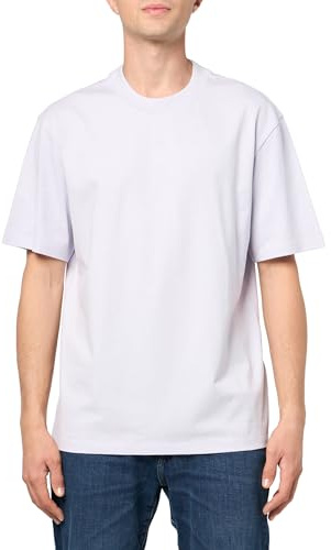HUGO Men's Small Center Logo Jersey Short Sleeve T-Shirt, Icy Lilac, XXL
