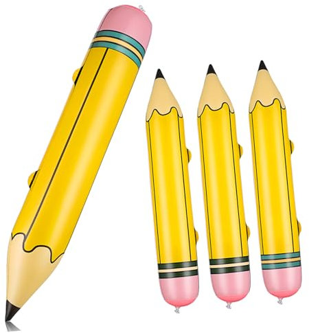 KONTONTY 4 Stück Aufblasbares Bleistiftspielzeug Neuheit Bleistift Große Bleistift-schlauchboote Dekorationen Für Den Schulanfang Buntstift Aufblasen Lustiger Großer Bleistift Pvc