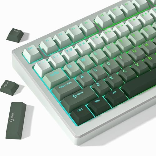 Womier Green Keycaps for Mechanical Keyboard, Shine Through PBT Keycaps | Cherry Profile, Custom Key cap for 60 75 100 Percent Cherry Gateron MX Switches Keyboard, Gradient Green