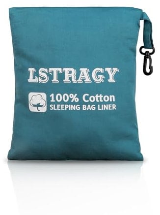 LSTRAGY Hüttenschlafsack Baumwolle,UltraLeichter Reiseschlafsack(560g), 220 x 95 cm Dünnes Schlafsack Inlett,Sommerschlafsack Reisebettwäsche kleines packmaß-Kompakt, Weich & Atmungsaktiv