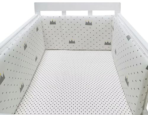 GYCF Parachoques de Cuna para Bebés Transpirable Chichonera Protector Cuna Chichonera de Cama para Proteger Bebe y Decorar la Cuna Protector de Cubierta Transpirable,A14,150x30CM