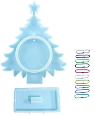 Silikonform-Set, einzigartiger Weihnachtsbaum, Bilderrahmen, Kunstharz, schöner Bilderrahmen, Epoxid-Gussform, Ornament