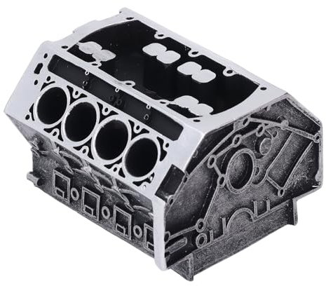 Qcwwy Porte-stylo Modèle de Moteur V8, Support de Rangement de Crayons de Carte de Visite en Forme de Cylindre de Moteur de Bureau en Résine, Cadeaux de Décoration pour les Amateurs de