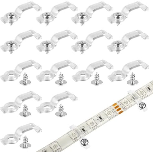 RNXSIB 100 Stück Led Strip Halterung,Led Strip Befestigung 8mm,9mm,10mm,100 Stück Schrauben, leicht,nicht leicht zu beschädigen,für die Montage von Balken, Kabelorganisatoren