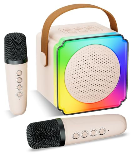 Mini Karaoke Machine 2 Microphones for Kids Toys Age 3-12 Year Old Girl Toys for 3-12 Year Old Girl Gifts for 3-10 Year Olds Girls Toys Age 3-12, Karaoke Machine Kids Karaoke Machines for Girls Gifts