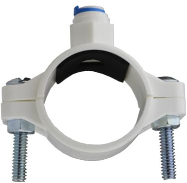 1 Pack Drain Saddle Valve, Water Filters Drain Saddle Clamp with 1/4 Quick Connect Hose Pipe Adapter for RO Systems Water Filters