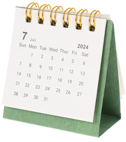 NUOBESTY Tischkalender 2024 lustiger kalender Kühlschrank Kalender Kinderkalender monatlich büroartikel bürogadges Büro-Monatskalender Klappkalender für den Schreibtisch Papier Green