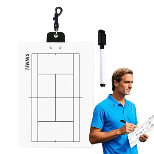 Générique Volleyball-Clipboard, Badminton Whiteboard für Coaches, doppelseitig Sportdemoboard, Tennis und Badminton Clipboard, Coaching Tool für Training und Strategy, 30 x 20 cm