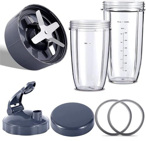 Pexorin Repuestos for licuadoras NutriBullet, 600 W, 900 W y Pro: Cuchilla extractora, Vasos Grandes de 32 oz y Vasos Grandes de 24 oz Cuchilla para batidora