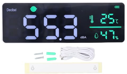Sound Level Meter LED Display Decibel Tester for Home Office Wall Hanging