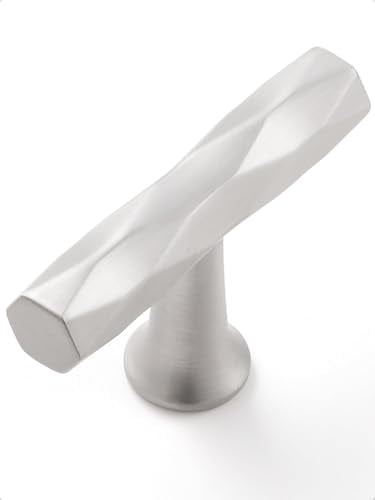 SORWDUERM Gebürstete Silber Schrankknöpfe 5 Stück Gehämmerte Messing Schrankgriffe Dekorative Küchen Schubladen Kommode Schrank BadezimmerWaschtisch Schrankbeschläge Rhombus