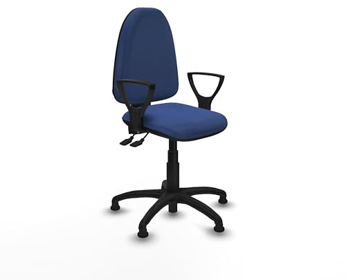 Piqueras y Crespo Bonita Aýna Bürostuhl mit höhenverstellbarer Rückenlehne, feste Armlehnen, asynchroner Mechanismus, ohne Kopf, für 4-6 Stunden Nutzung und Maximalgewicht von 100 kg