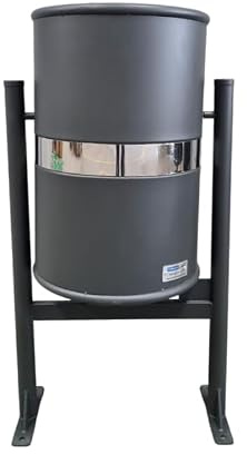 PARKING FACIL | Papelera Urbana Basculante VIDA de 60 L para Exterior en Acero con Anillo de Acero Inoxidable