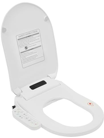 Intelligenter Smart Toilettensitz,Elektrisch Beheizter Toilettensitz mit Warmlufttrocknung und LED-Licht, WC Bidet mit Düse und Abnehmbare Schaumflasche