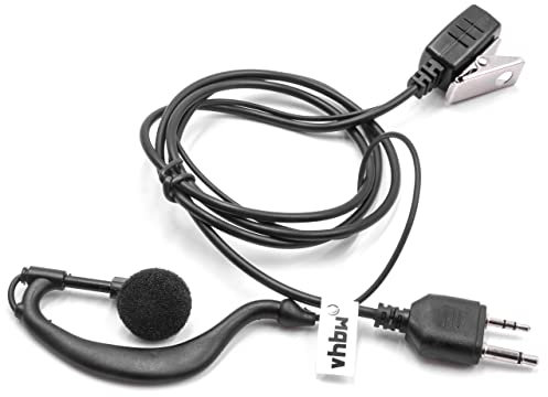 vhbw Headset Stereo mit Rufannahme kompatibel mit Funkgerät Icom IC-4088SR, IC-A15, IC-A15S, IC-E90, IC-F22SR, IC-F25SR, IC-F4029-SDR, IC-U82, IC-V82, IC-V85